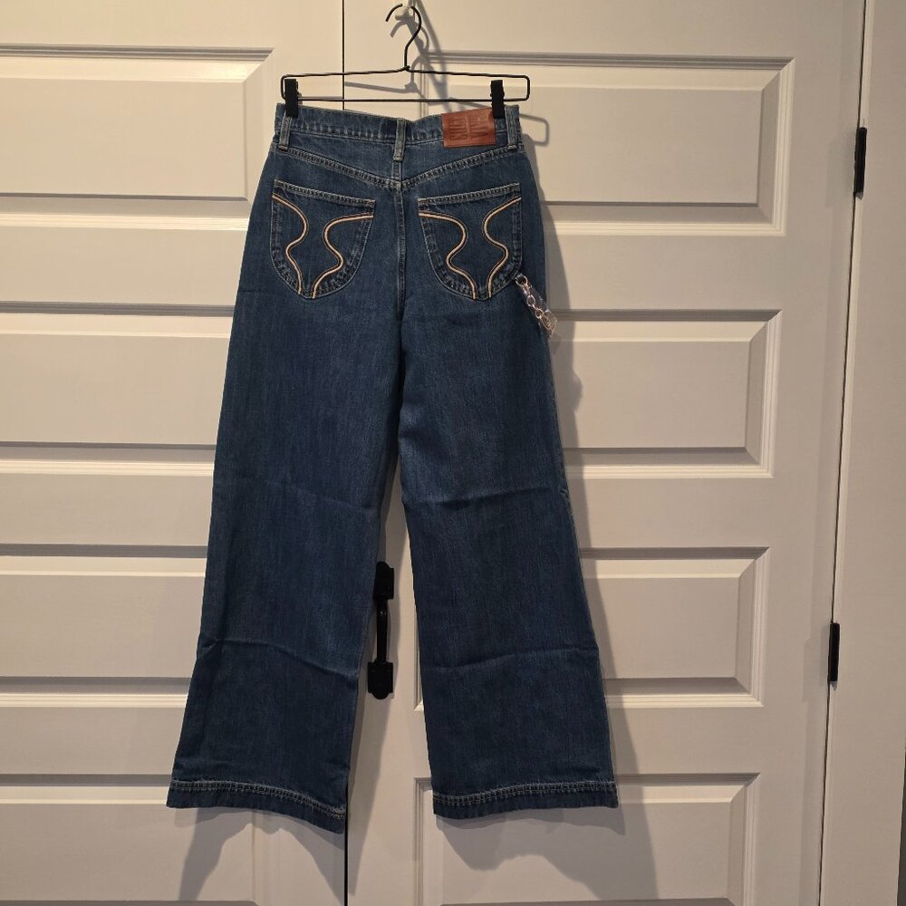 NWT: Gap × Cult Gaia High Rise Wide Leg Chain Jeans - Picture 7 of 9